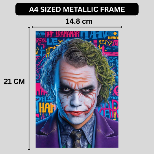 Premium Glossy Aluminium Metal Poster – J0ker-Inspired Chaos Artwork | HD Printed Aluminium Wall Decor for Bedroom, Living Room, Gaming Room & Office | Waterproof, Fade-Proof Modern Wall Frame