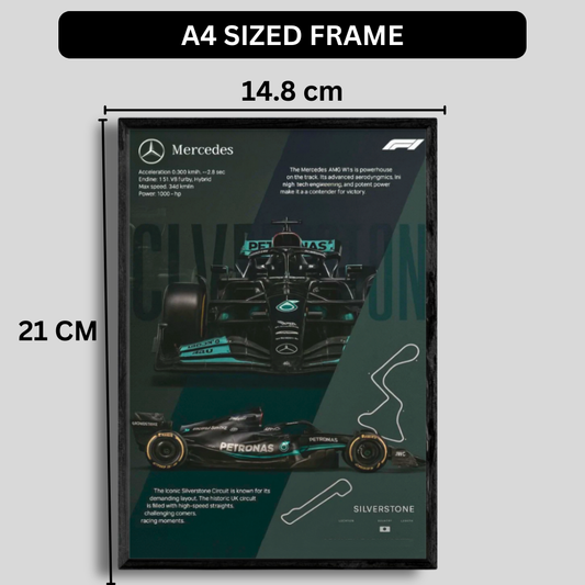 Premium AMG Petronas F1 2D Car Frame – Formula 1 Wall Art for Racing Fans & Collectors | Mercedes-Benz Inspired Decor