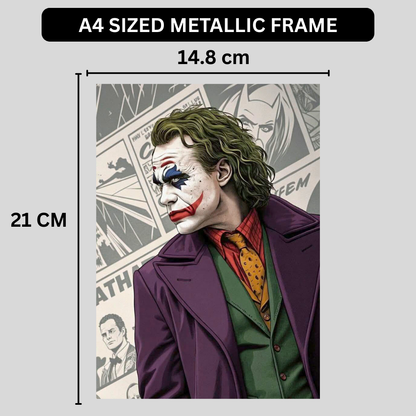 Premium Glossy Aluminium Metal Poster – Jok3r-Inspired Comic Artwork | HD Printed Aluminium Wall Decor for Bedroom, Gaming Room, Office & Studio | Waterproof, Fade-Proof Premium Wall Frame