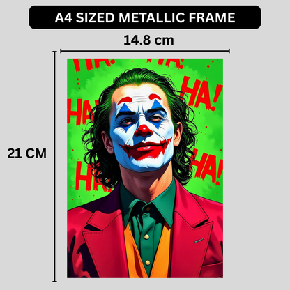 Premium Glossy Aluminium Metal Poster – J0ker-Inspired Iconic Villain Artwork | HD Printed Aluminium Wall Decor for Bedroom, Gaming Room, Office & Studio | Waterproof, Fade-Proof Stylish Wall Frame