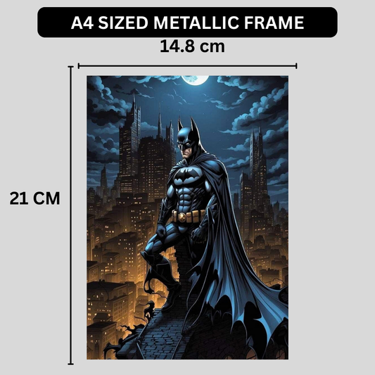 Premium Glossy Aluminium Metal Poster – Batman-Inspired Dark Knight Artwork | HD Printed Aluminium Wall Decor for Bedroom, Gaming Room, Office & Studio | Waterproof, Fade-Proof Superhero Wall Frame