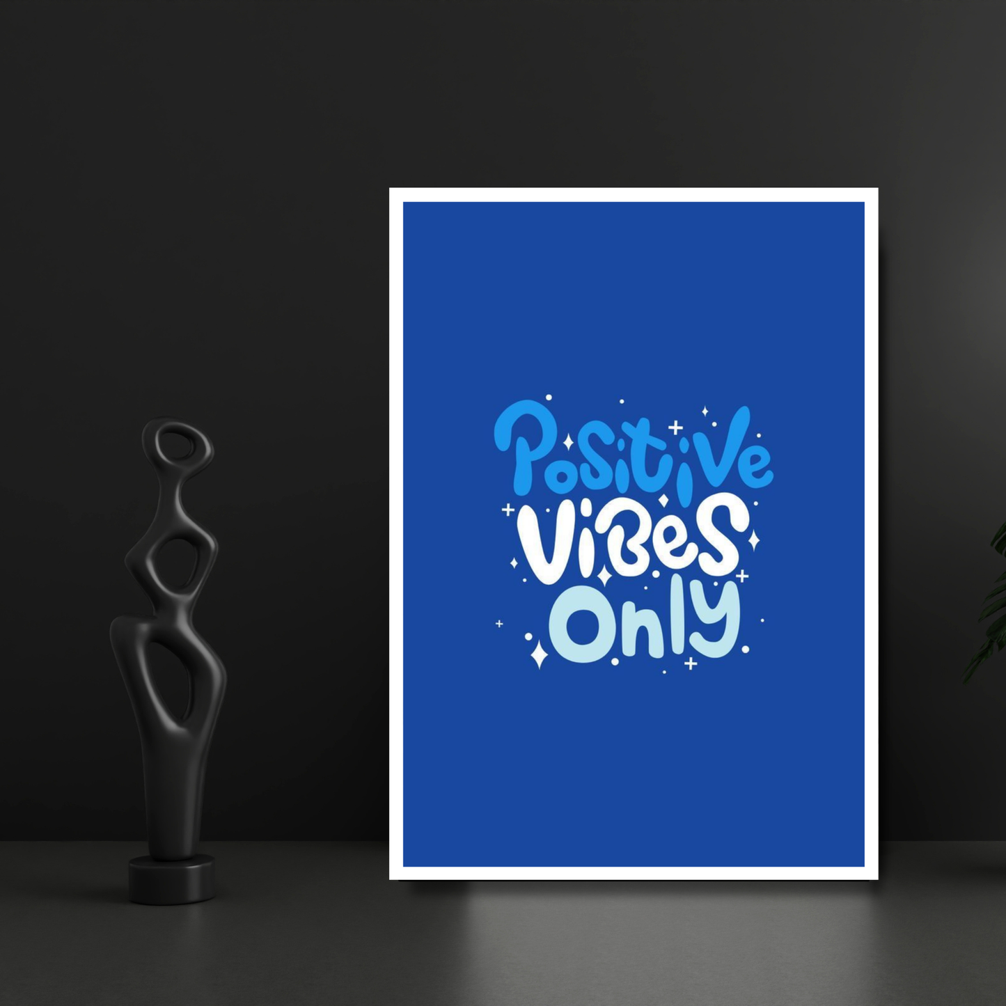 Luxury Positive Vibes Only Wall Painting for Home Decoration | Motivational Quote Wall Decor for Living Room Bedroom Office | HD Gloss Framed Poster | Modern Aesthetic Wall Art | Home Décor Gift Item