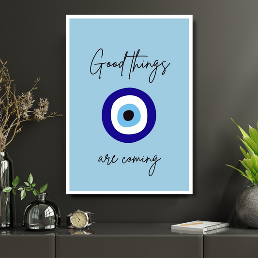 Luxury Good Things Are Coming Motivational Wall Frame | Positive Vibes Wall Decor for Living Room Bedroom Office | Minimalist Inspirational Wall Art Poster with Premium Frame | Modern Home Décor Gift