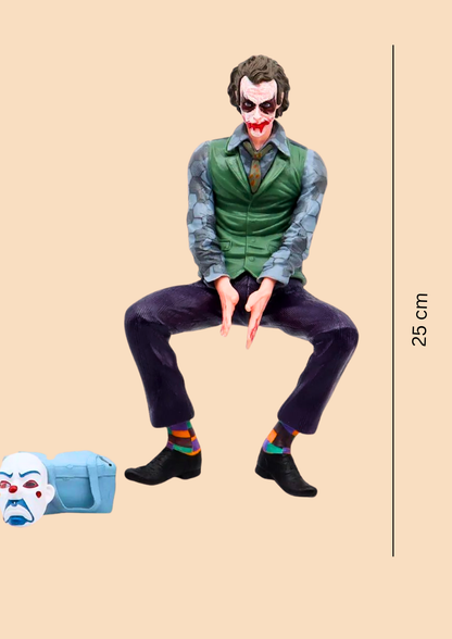 28cm Joker Action Figure – PVC Anime Collectible Figurine in Sitting Pose | Large Decorative Model Toy for Fans, Desk & Room Decor, Unique Gift for Collectors