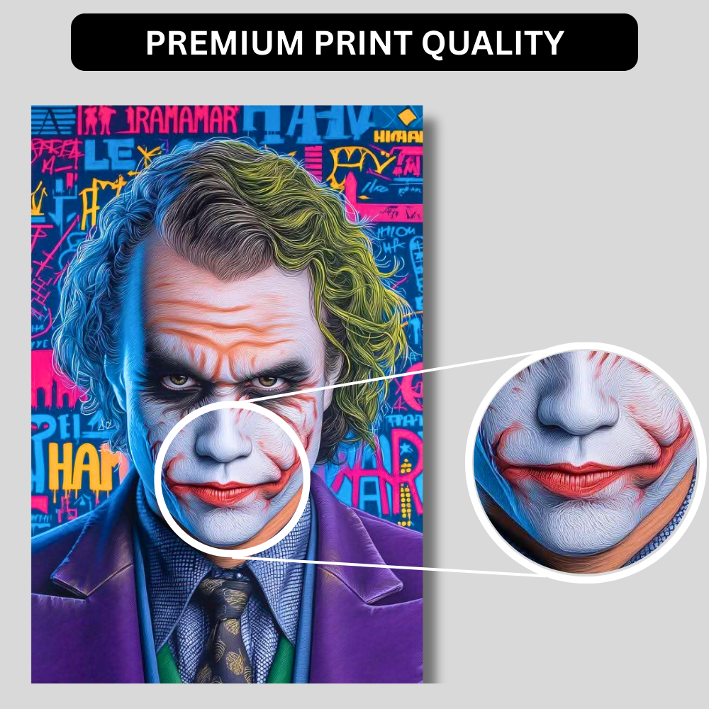 Premium Glossy Aluminium Metal Poster – J0ker-Inspired Chaos Artwork | HD Printed Aluminium Wall Decor for Bedroom, Living Room, Gaming Room & Office | Waterproof, Fade-Proof Modern Wall Frame