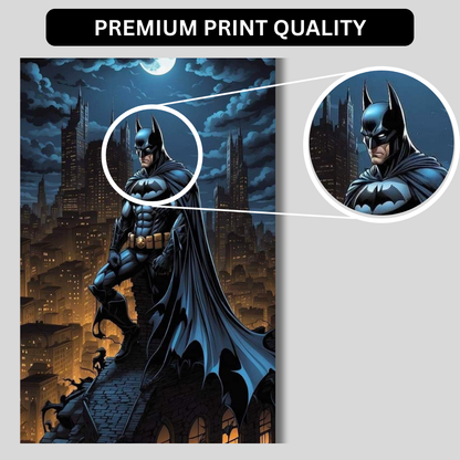 Premium Glossy Aluminium Metal Poster – Batman-Inspired Dark Knight Artwork | HD Printed Aluminium Wall Decor for Bedroom, Gaming Room, Office & Studio | Waterproof, Fade-Proof Superhero Wall Frame