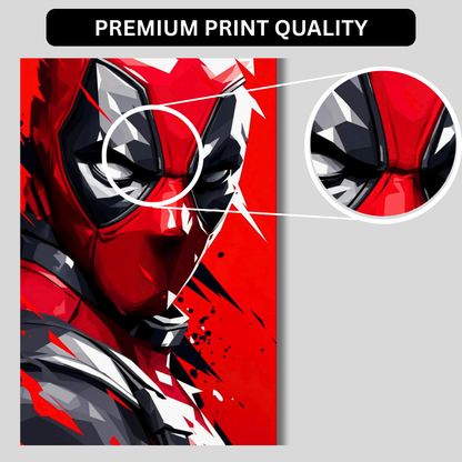 Premium Glossy Aluminium Metal Poster – Deadpool Art | HD Printed Aluminium Wall Decor for Bedroom, Gaming Room, Office & Studio | Waterproof, Fade-Proof Modern Wall Frame