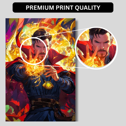 Premium Glossy Aluminium Metal Poster – Doctor Strange Inspired Mystic Magic Artwork | HD Printed Aluminium Wall Decor for Bedroom, Gaming Room, Office & Studio | Waterproof, Fade-Proof Superhero Wall Frame