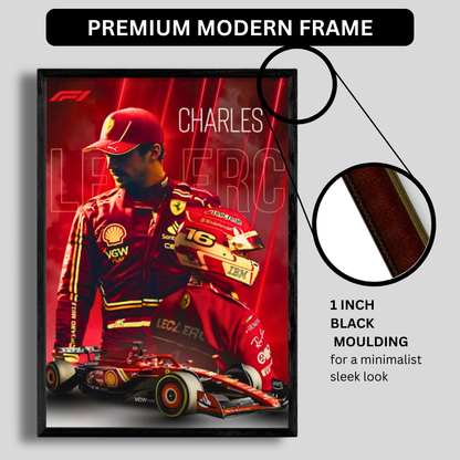 Premium Charles Leclerc 2D Car Frame – Formula 1 Wall Art for Racing Fans & Collectors | Scuderia Ferrari Inspired Decor