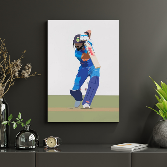 Premium Aluminium Glossy Frame | Cricket Wall Art | Metal Poster for Home Decor | Lightweight & Waterproof Panel | Perfect Gift for Cricket Lovers | Bedroom, Living Room, Office Decoration