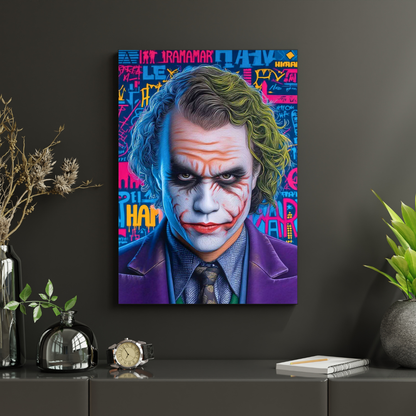 Premium Glossy Aluminium Metal Poster – J0ker-Inspired Chaos Artwork | HD Printed Aluminium Wall Decor for Bedroom, Living Room, Gaming Room & Office | Waterproof, Fade-Proof Modern Wall Frame