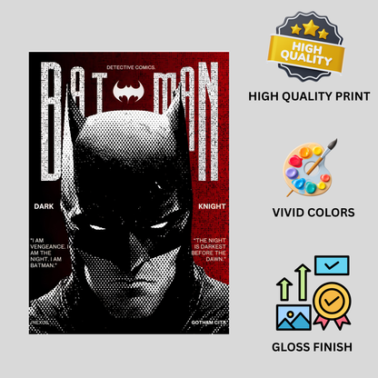 Batman Wall Posters Set of 10 | Premium Glossy HD Printed Batman Posters for Room Décor | Superhero Comic Wall Art for Bedroom, Gaming Room, Office & Café | Modern Batman Aesthetic Poster Collection