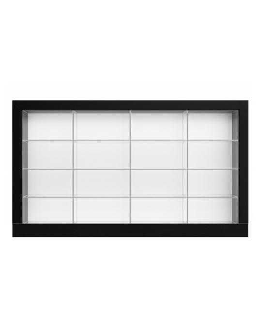 1:64 Scale Diecast Car Display Case with LED White Light – 16 Car Organizer, Black Frame