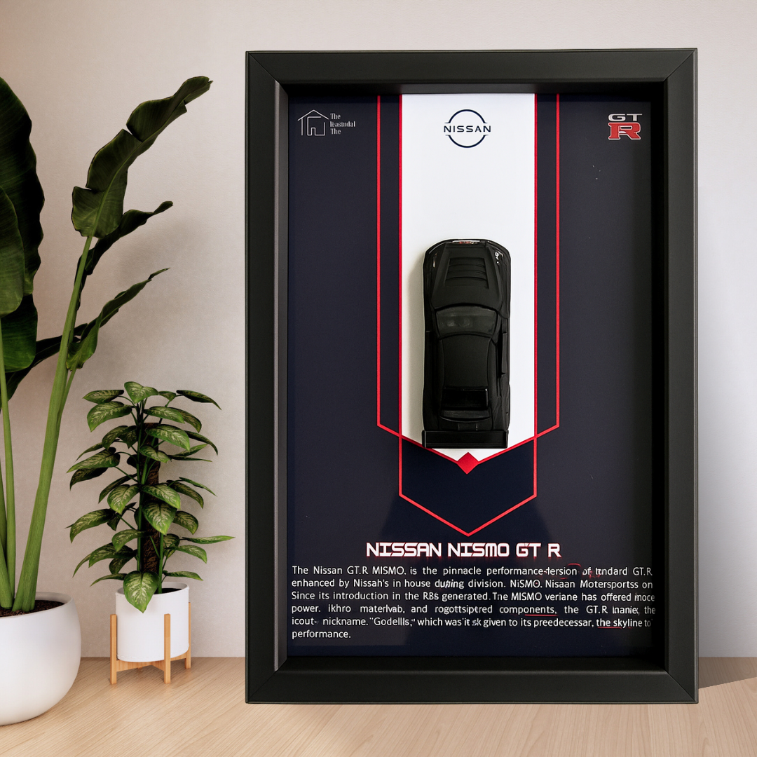 Majorette Black Edition Nissan Nismo GT-R Premium 3D Car Frame – Luxury Diecast Wall Art for JDM Collectors & Car Enthusiasts (1:64 Scale)