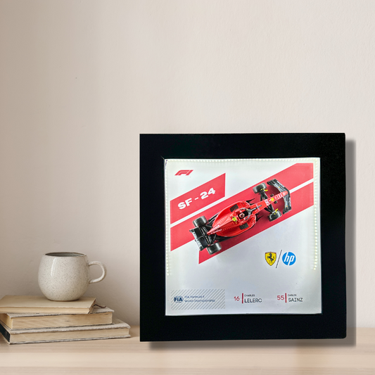 BBuragos Scuderia Ferrari F1 SF-24 Diecast Car Frame 1:43 - 3D Wall Art (Limited Edition)