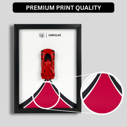 Hot Wheels Cadillac Project GTP Diecast Car Frame 1:64  – 3D Wall Art