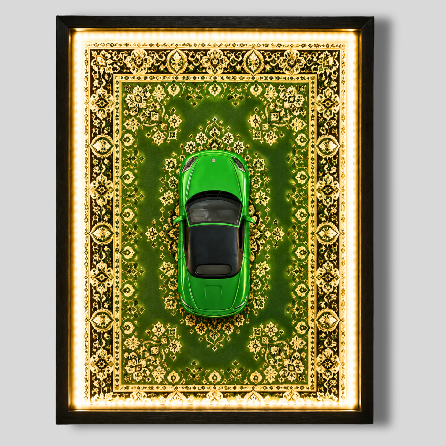 Premium Majorette Porsche 718 Boxster Car Shadow Box Frame with LED Lights | Luxury 718 Boxst3r Inspired Car Wall Art | Automotive Home Décor for Living Room, Office & Garage | Premium LED Wall Frame Gift