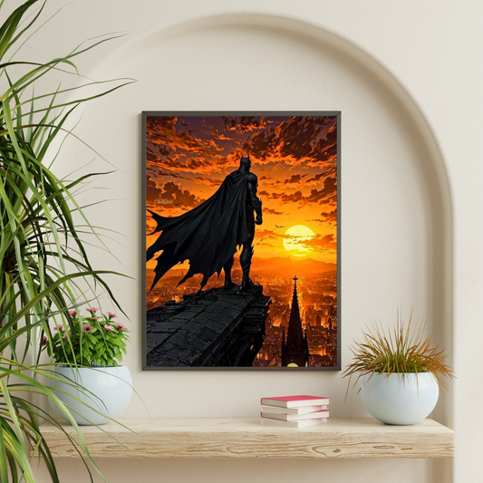Premium Batman Wall Art – Aesthetic 3D Frame for Home & Office Decor | DC Superhero Collectible