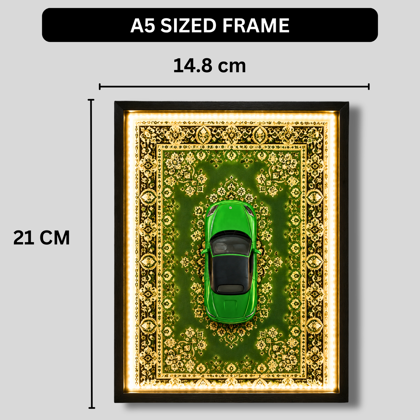 Premium Majorette Porsche 718 Boxster Car Shadow Box Frame with LED Lights | Luxury 718 Boxst3r Inspired Car Wall Art | Automotive Home Décor for Living Room, Office & Garage | Premium LED Wall Frame Gift