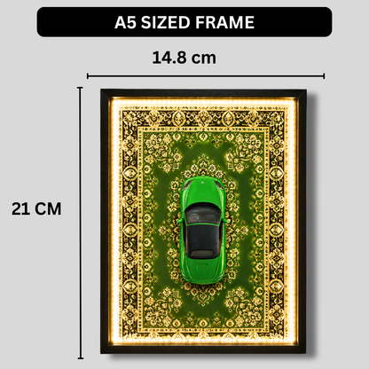 Premium Majorette Porsche 718 Boxster Car Shadow Box Frame with LED Lights | Luxury 718 Boxst3r Inspired Car Wall Art | Automotive Home Décor for Living Room, Office & Garage | Premium LED Wall Frame Gift