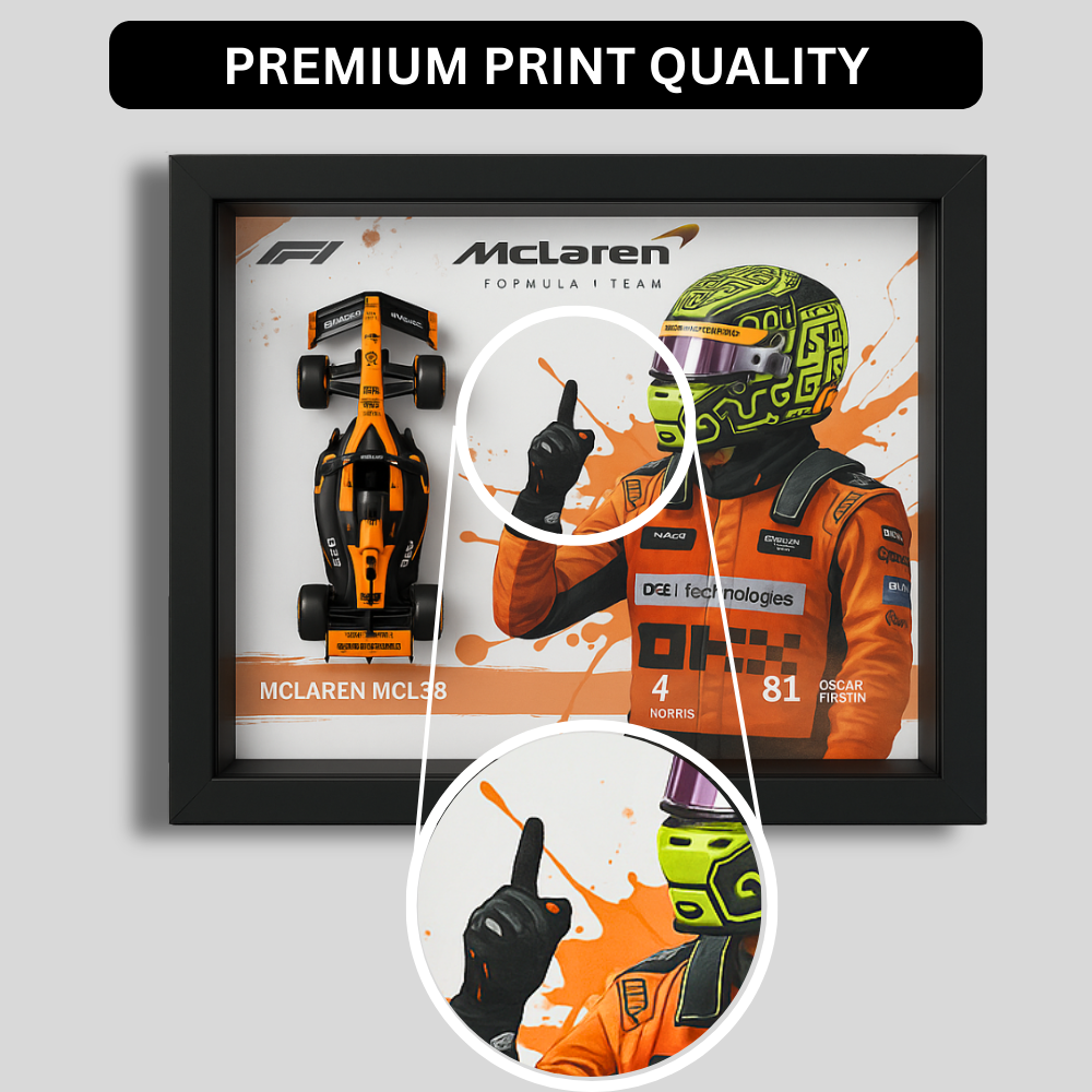Bburago McLaren F1 Racer Edition Diecast Car Frame 1:43 – Premium 3D Wall Art for Collectors & Racing Enthusiasts