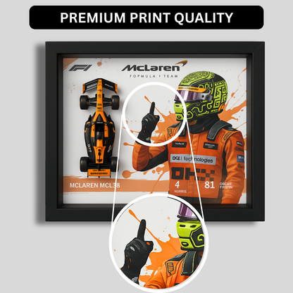 Bburago McLaren F1 Racer Edition Diecast Car Frame 1:43 – Premium 3D Wall Art for Collectors & Racing Enthusiasts