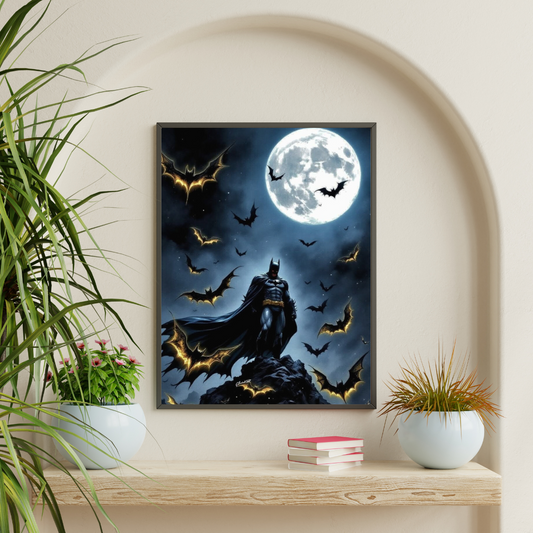 Premium Batman Wall Art – Aesthetic 3D Frame for Home & Office Decor | DC Superhero Collectible