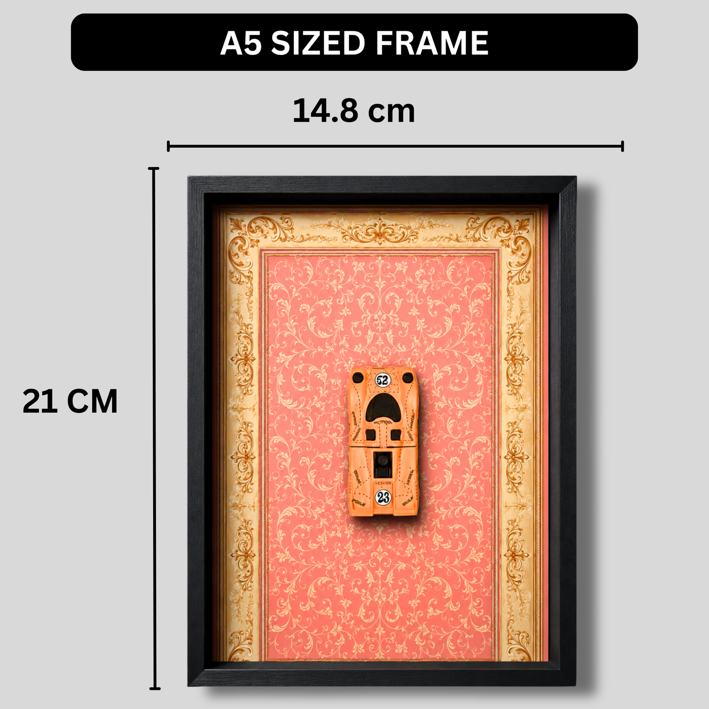 Premium Majorette Porsche 917 Racing Car Shadow Box Frame with LED Light Wall Art | Luxury Retro Sports Car Decor with HD Artistic Background | Premium Automotive Display Frame for Home, Office, Garage & Gaming Room
