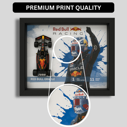 Bburago Red Bull Oracle F1 Racer Edition Diecast Car Frame 1:43 – Premium 3D Wall Art for Formula 1 Collectors & Racing Enthusiasts
