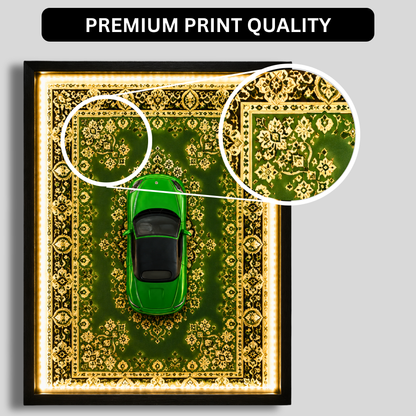 Premium Majorette Porsche 718 Boxster Car Shadow Box Frame with LED Lights | Luxury 718 Boxst3r Inspired Car Wall Art | Automotive Home Décor for Living Room, Office & Garage | Premium LED Wall Frame Gift