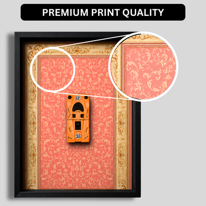 Premium Majorette Porsche 917 Racing Car Shadow Box Frame with LED Light Wall Art | Luxury Retro Sports Car Decor with HD Artistic Background | Premium Automotive Display Frame for Home, Office, Garage & Gaming Room