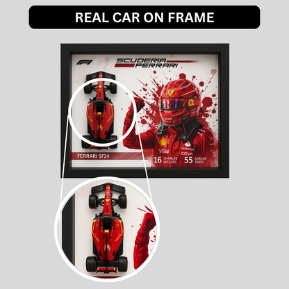 Bburago Scuderia Ferrari F1 Racer Edition Diecast Car Frame 1:43 – Premium 3D Wall Art for Collectors & Motorsport Enthusiasts