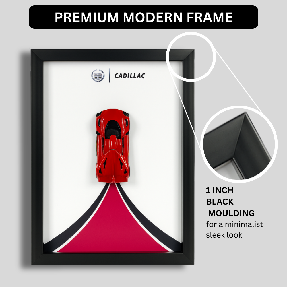 Hot Wheels Cadillac Project GTP Diecast Car Frame 1:64  – 3D Wall Art