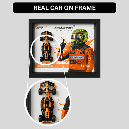 Bburago McLaren F1 Racer Edition Diecast Car Frame 1:43 – Premium 3D Wall Art for Collectors & Racing Enthusiasts