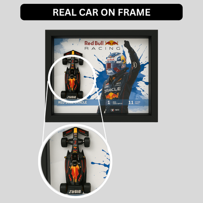 Bburago Red Bull Oracle F1 Racer Edition Diecast Car Frame 1:43 – Premium 3D Wall Art for Formula 1 Collectors & Racing Enthusiasts