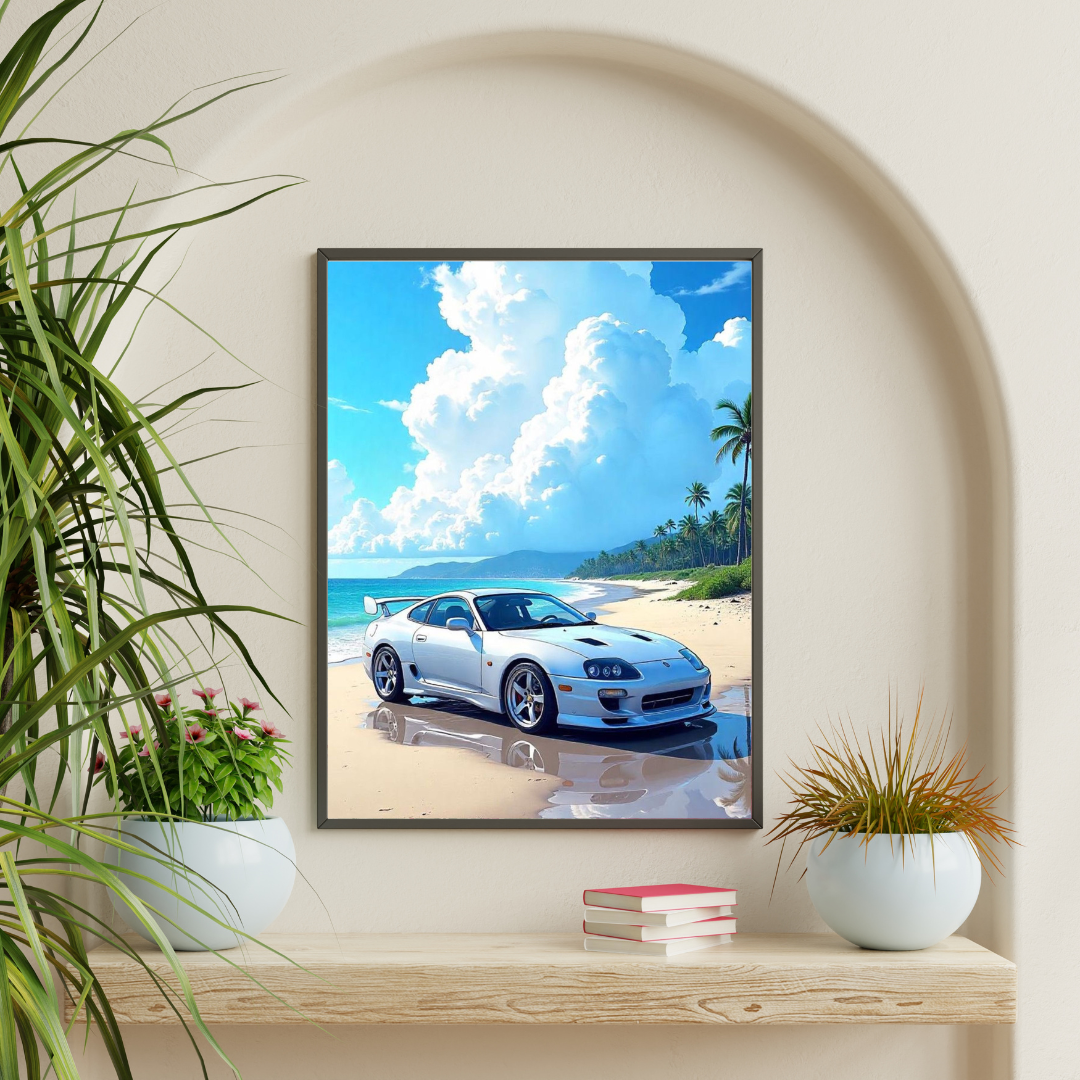 Supra Framed Car Wall Art – Premium Automotive Decor for Car Enthusiasts
