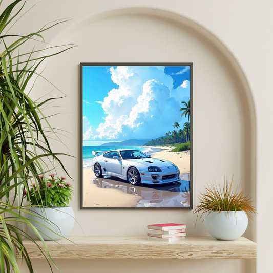 Supra Framed Car Wall Art – Premium Automotive Decor for Car Enthusiasts