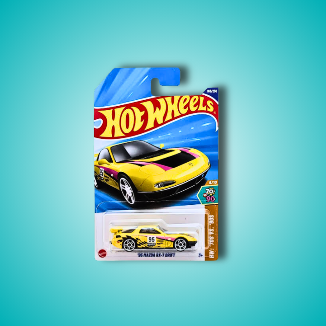 Hot Wheels 3- Car Collectors Set – 95 Mazda RX-7 Drift, Datsun 240z , Pixel Shaker