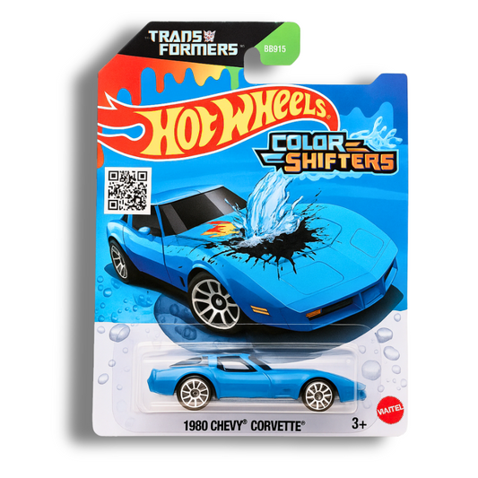 Hot Wheels Color Shifters Transformers 1980 Chevy Corvette – 1:64 Scale Diecast Car | Collectible Toy Car for Kids & Collectors