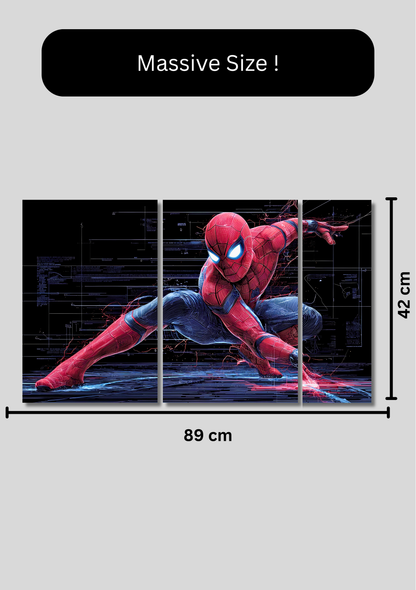 Spider Mann Split Poster for Wall | 3 Large A3 Sized Spider Mann Posters for Room Decor | Huge 89 x 42 cm Superhero Wall Art for Bedroom, Gaming Room & Office