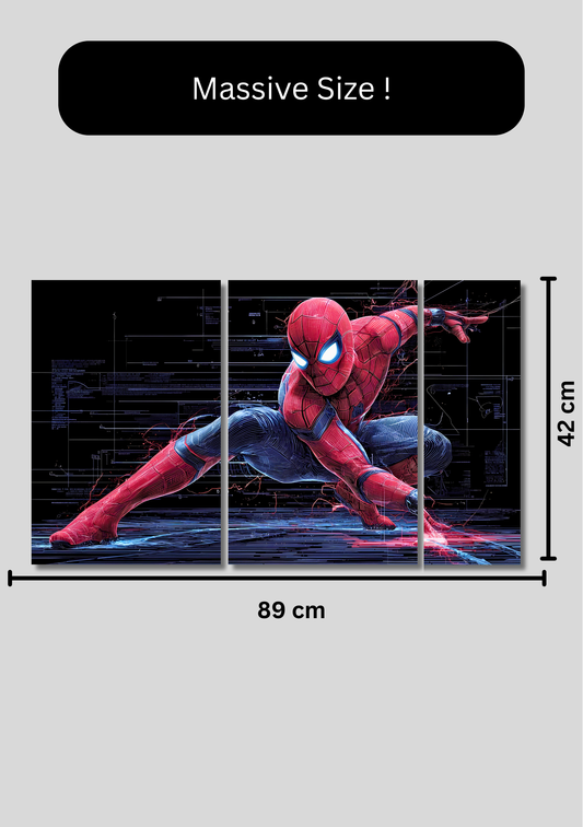 Spider Mann Split Poster for Wall | 3 Large A3 Sized Spider Mann Posters for Room Decor | Huge 89 x 42 cm Superhero Wall Art for Bedroom, Gaming Room & Office