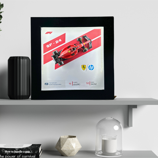 BBuragos Scuderia Ferrari F1 SF-24 Diecast Car Frame 1:43 - 3D Wall Art (Limited Edition)