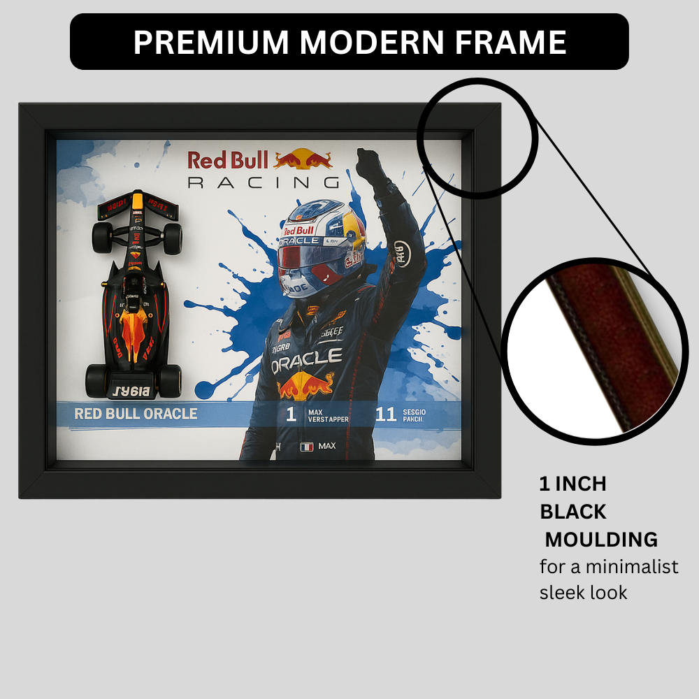 Bburago Red Bull Oracle F1 Racer Edition Diecast Car Frame 1:43 – Premium 3D Wall Art for Formula 1 Collectors & Racing Enthusiasts