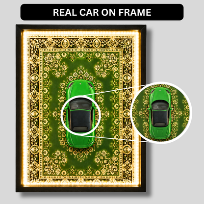 Premium Majorette Porsche 718 Boxster Car Shadow Box Frame with LED Lights | Luxury 718 Boxst3r Inspired Car Wall Art | Automotive Home Décor for Living Room, Office & Garage | Premium LED Wall Frame Gift