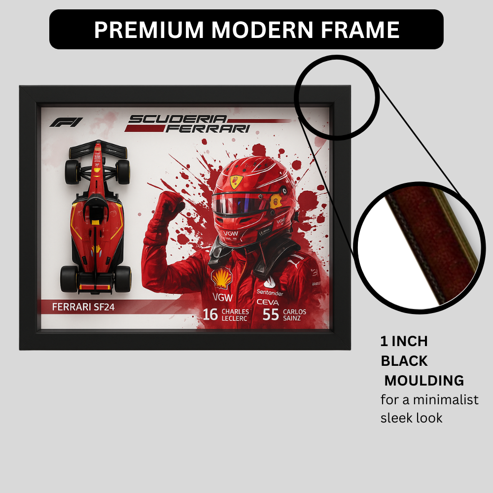 Bburago Scuderia Ferrari F1 Racer Edition Diecast Car Frame 1:43 – Premium 3D Wall Art for Collectors & Motorsport Enthusiasts