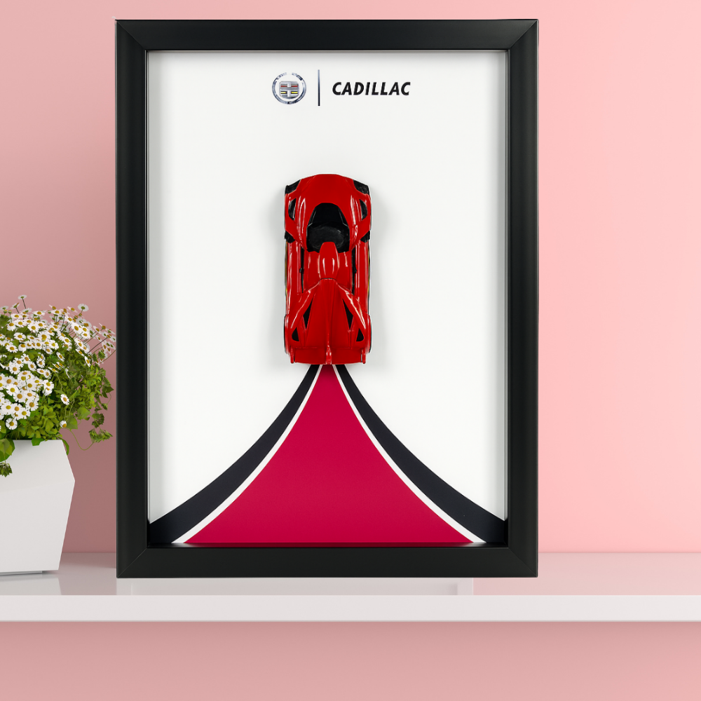 Hot Wheels Cadillac Project GTP Diecast Car Frame 1:64  – 3D Wall Art