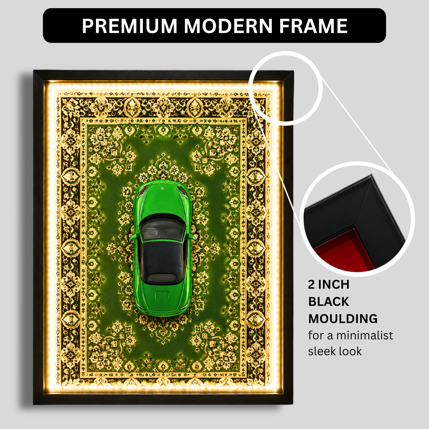 Premium Majorette Porsche 718 Boxster Car Shadow Box Frame with LED Lights | Luxury 718 Boxst3r Inspired Car Wall Art | Automotive Home Décor for Living Room, Office & Garage | Premium LED Wall Frame Gift