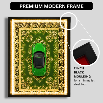 Premium Majorette Porsche 718 Boxster Car Shadow Box Frame with LED Lights | Luxury 718 Boxst3r Inspired Car Wall Art | Automotive Home Décor for Living Room, Office & Garage | Premium LED Wall Frame Gift