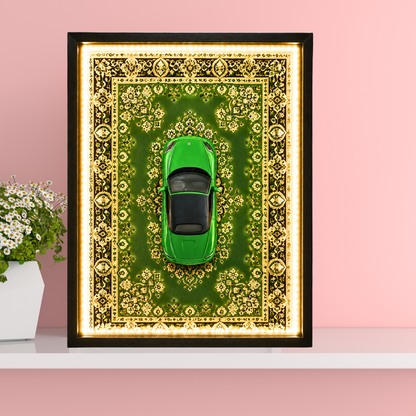 Premium Majorette Porsche 718 Boxster Car Shadow Box Frame with LED Lights | Luxury 718 Boxst3r Inspired Car Wall Art | Automotive Home Décor for Living Room, Office & Garage | Premium LED Wall Frame Gift