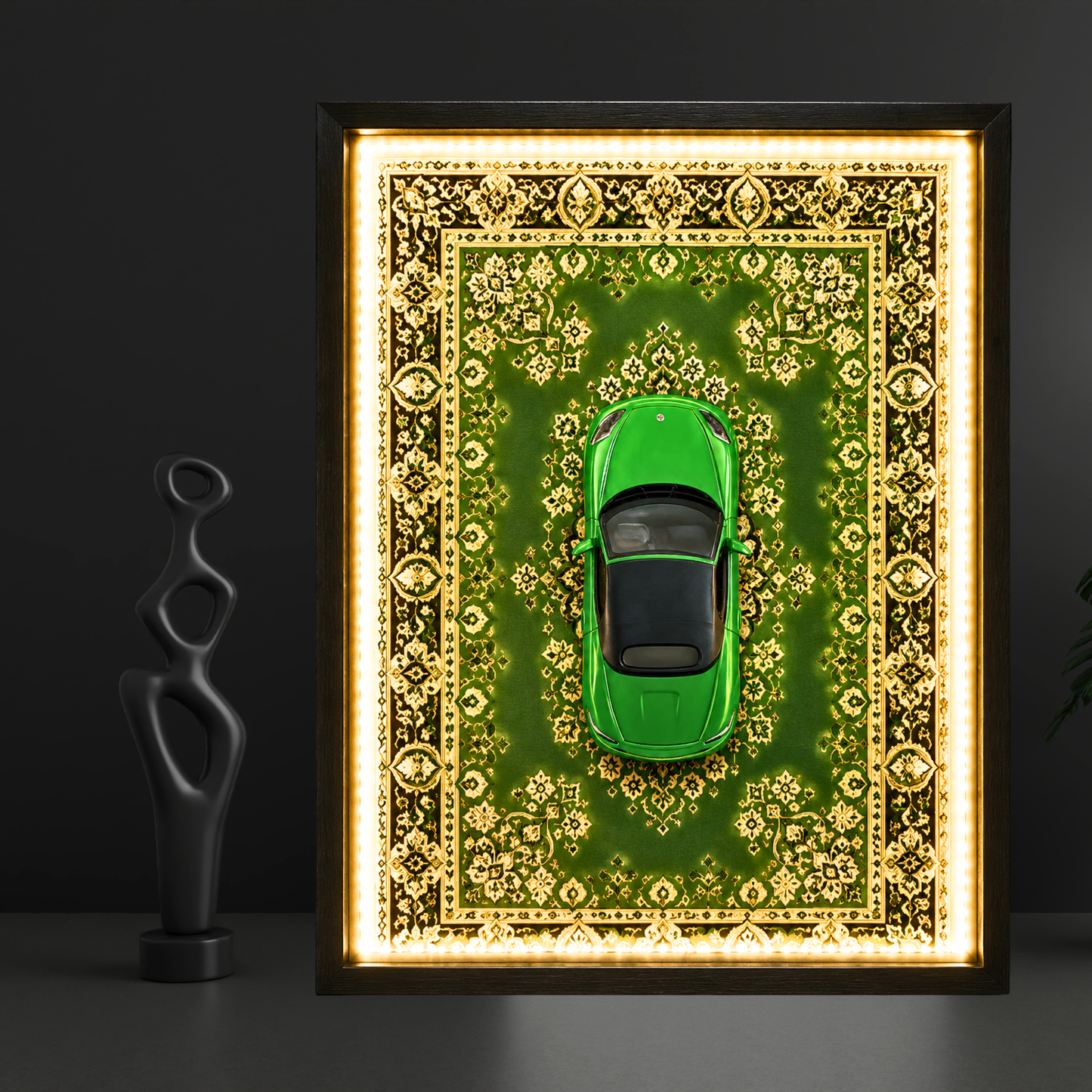 Premium Majorette Porsche 718 Boxster Car Shadow Box Frame with LED Lights | Luxury 718 Boxst3r Inspired Car Wall Art | Automotive Home Décor for Living Room, Office & Garage | Premium LED Wall Frame Gift